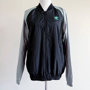 Adidas Woven Superstar Track Top Jacket Mens Medium Lightweight Iridescent Black
